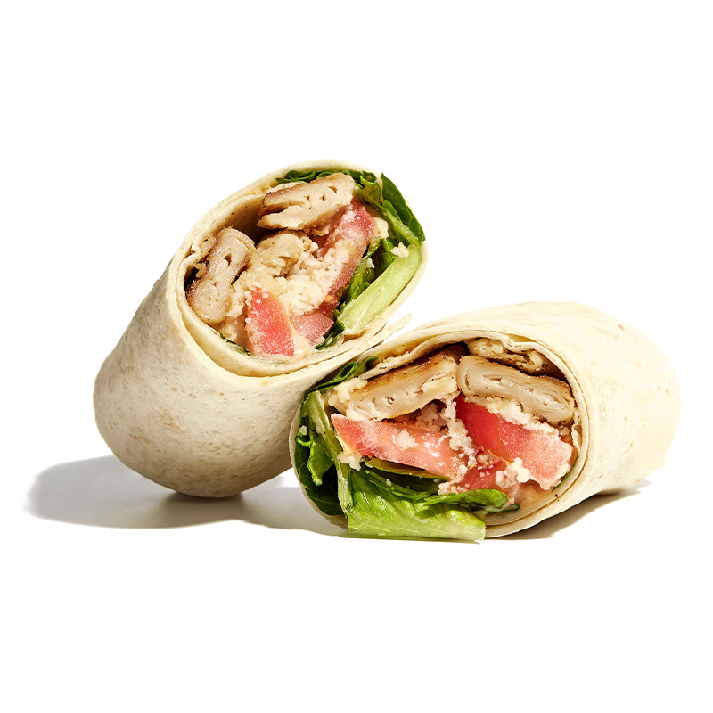 plant-based chicken, caesar wrap