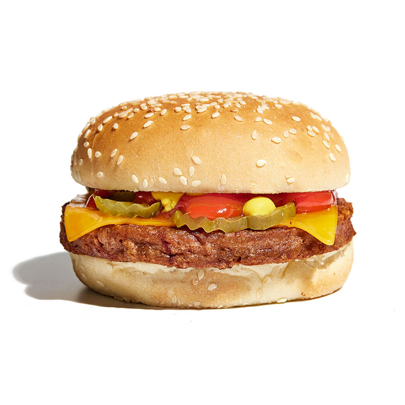plant-based burger, cheeseburger